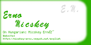 erno micskey business card